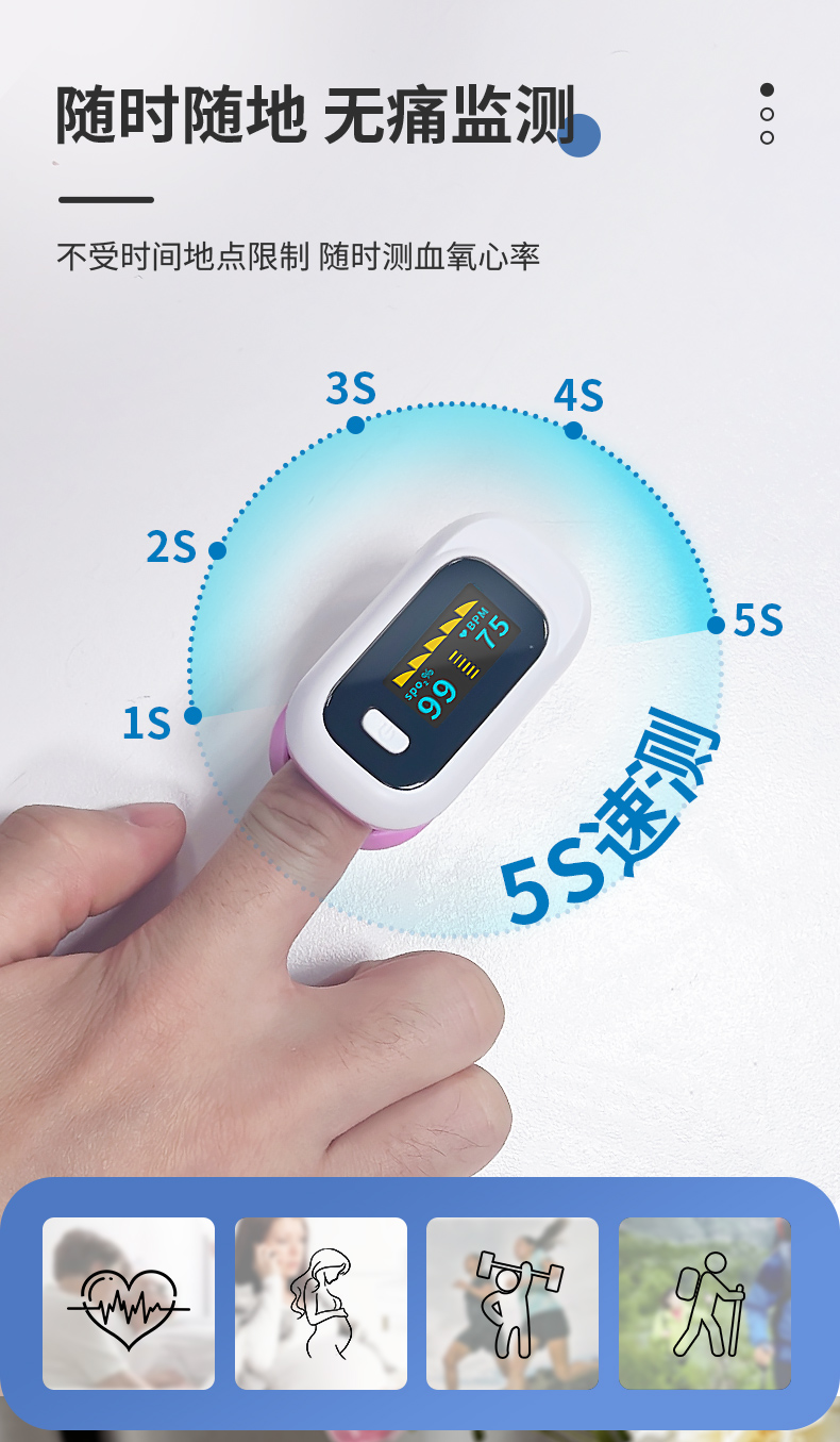 指夹式脉搏血氧仪 - 早之健康管家